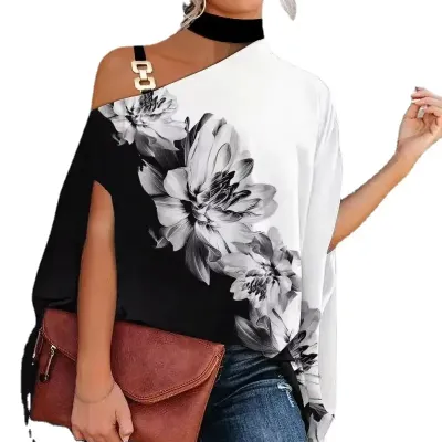  OFF-SHOULDER-HALTER COLLAR SHIRT